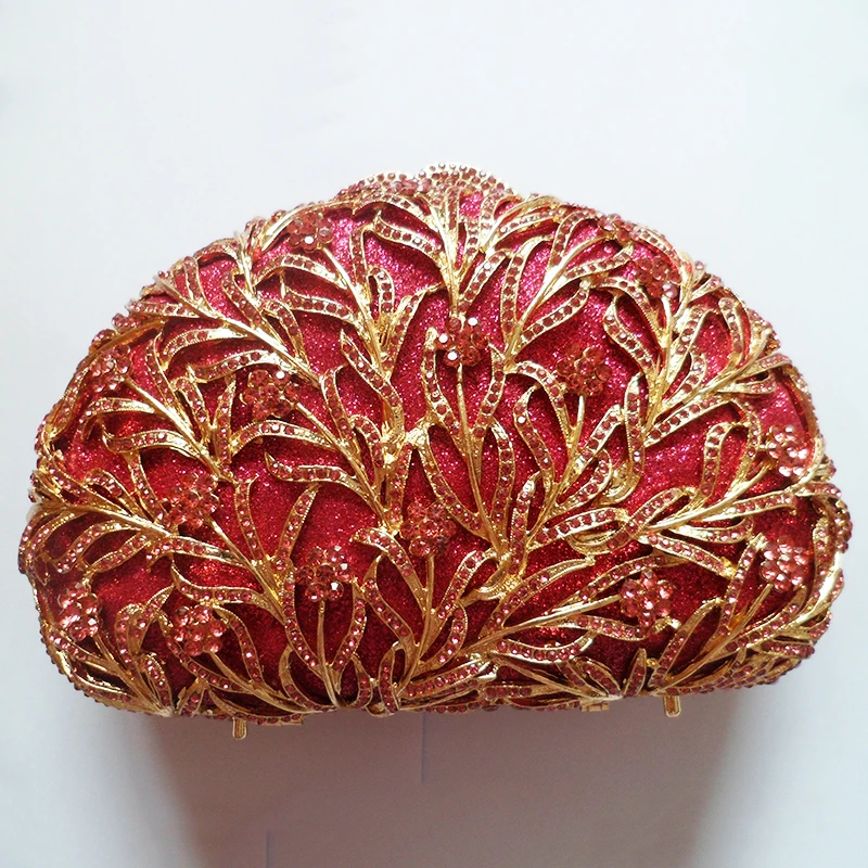 Silver Diamond Clutches Ladies Evening Clutch Bag Luxury Designer Women’s Crystal Aquatic Plants Pattern Wedding Bridal Purses - Image 2