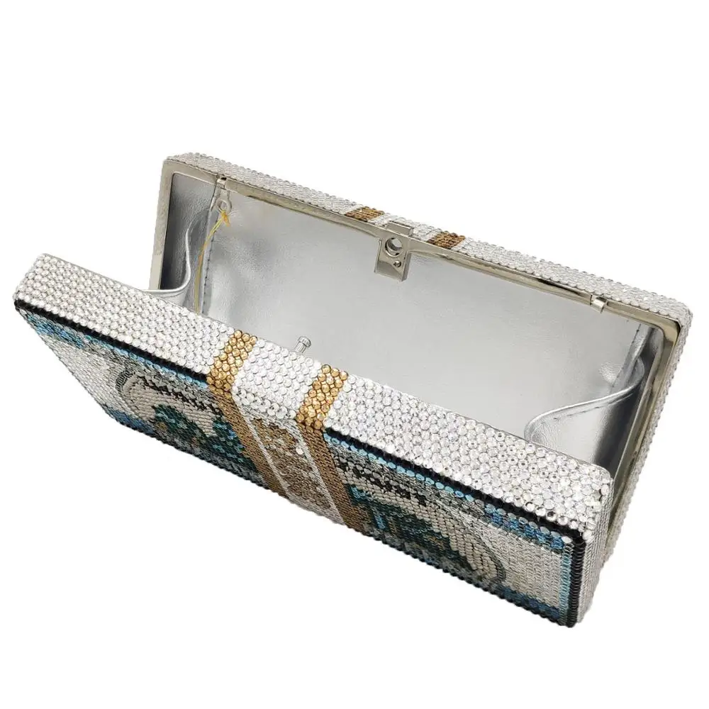 Rhinestone Dollar bags Crystal clutch Purse Women’s Chain Mini Minaudiere Fashion Lady Evening Shoulder Handbag Banquet Clutches - Image 5