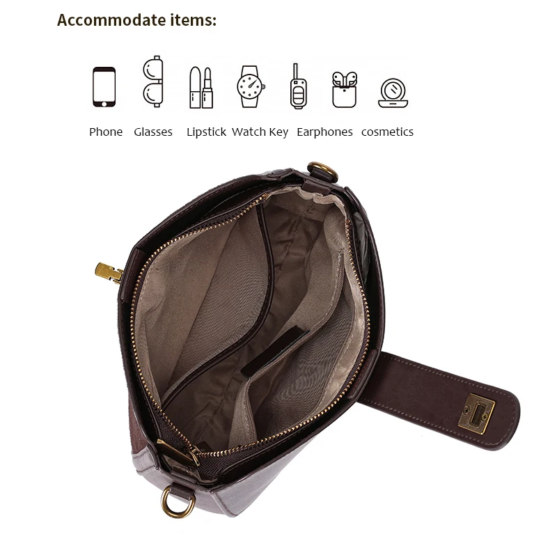Women‘s Cowhide Genuine Leather Shoulder Bag Ladies Soft Cow Real Leather Handbag Female Fashion Luxury Design Crossbody Bags - Image 6